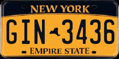 NY license plate GIN3436