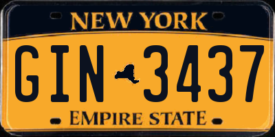 NY license plate GIN3437