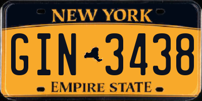 NY license plate GIN3438