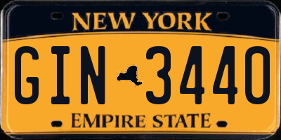 NY license plate GIN3440