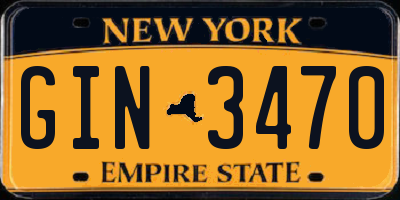 NY license plate GIN3470