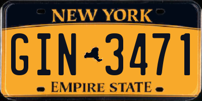 NY license plate GIN3471
