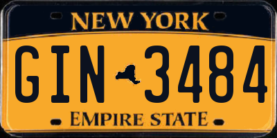 NY license plate GIN3484
