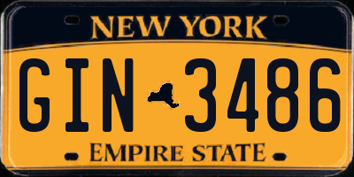 NY license plate GIN3486