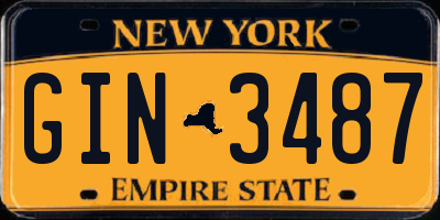 NY license plate GIN3487