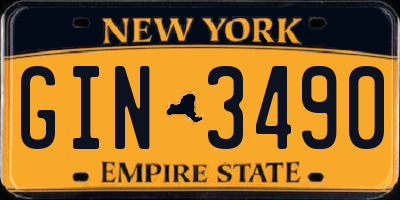 NY license plate GIN3490