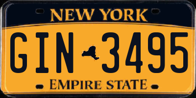 NY license plate GIN3495