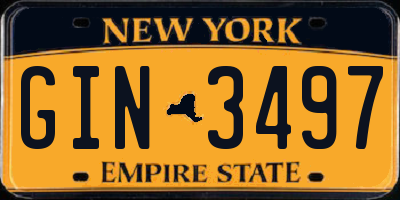 NY license plate GIN3497