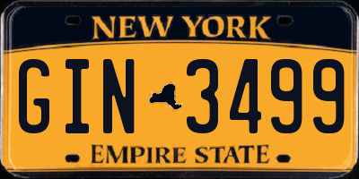 NY license plate GIN3499