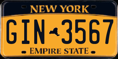 NY license plate GIN3567