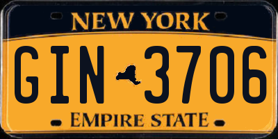 NY license plate GIN3706