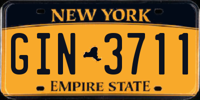 NY license plate GIN3711