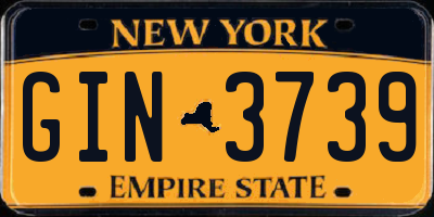 NY license plate GIN3739