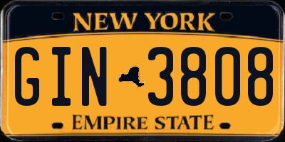 NY license plate GIN3808