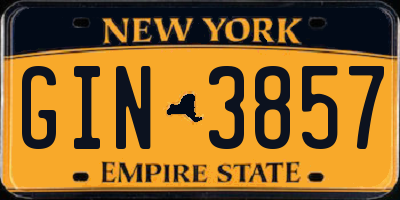 NY license plate GIN3857