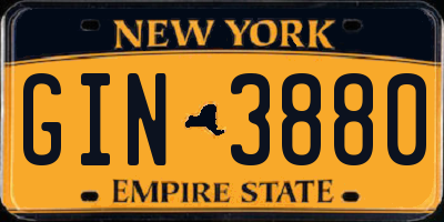 NY license plate GIN3880