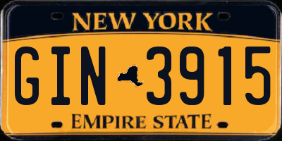 NY license plate GIN3915