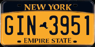 NY license plate GIN3951