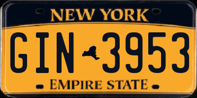 NY license plate GIN3953