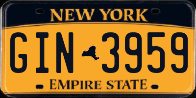 NY license plate GIN3959