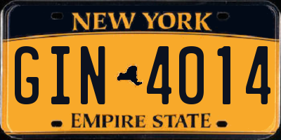 NY license plate GIN4014