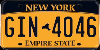 NY license plate GIN4046