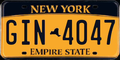 NY license plate GIN4047