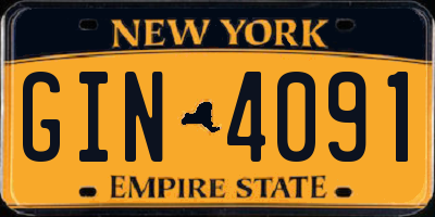 NY license plate GIN4091