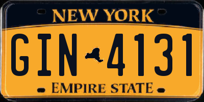 NY license plate GIN4131