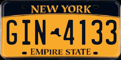 NY license plate GIN4133