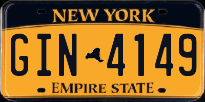 NY license plate GIN4149