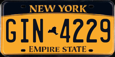 NY license plate GIN4229