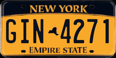 NY license plate GIN4271