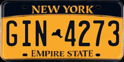 NY license plate GIN4273