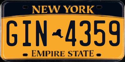 NY license plate GIN4359