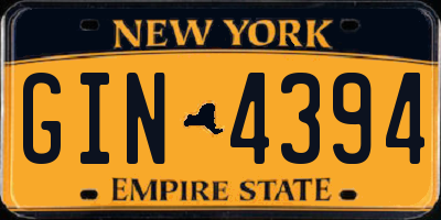 NY license plate GIN4394