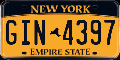 NY license plate GIN4397