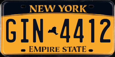 NY license plate GIN4412