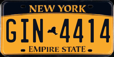 NY license plate GIN4414