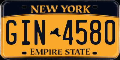 NY license plate GIN4580