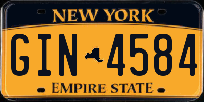 NY license plate GIN4584