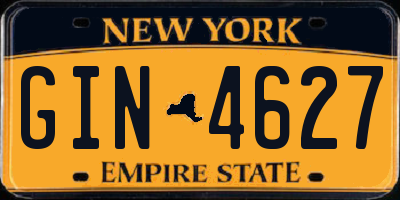 NY license plate GIN4627