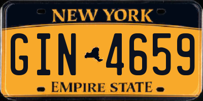 NY license plate GIN4659