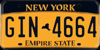 NY license plate GIN4664