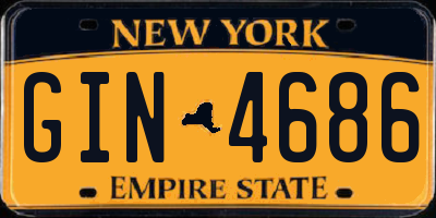 NY license plate GIN4686