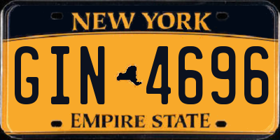 NY license plate GIN4696