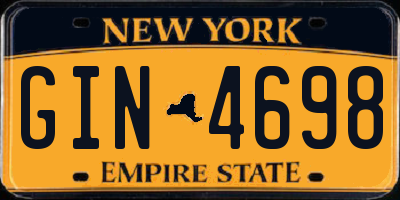 NY license plate GIN4698