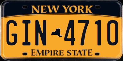NY license plate GIN4710