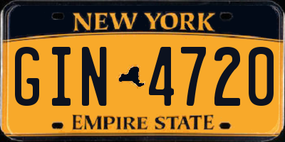 NY license plate GIN4720