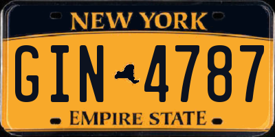 NY license plate GIN4787